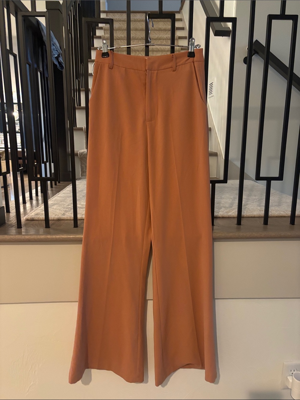 Wide Leg Rust Orange Trousers